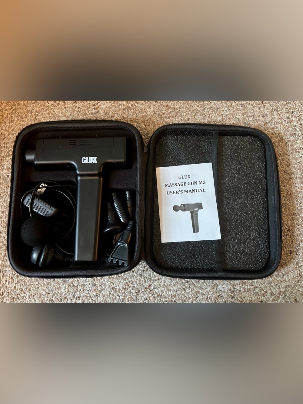 GLUX Massage Gun M3 in Black with Carry Case